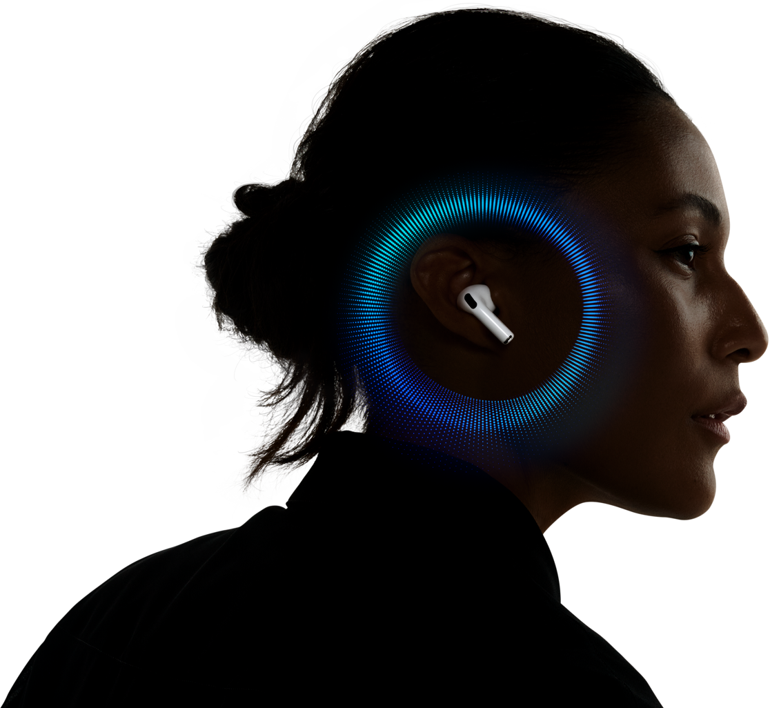 A person wearing AirPods Pro 3